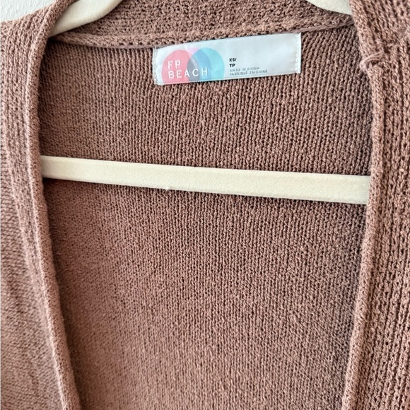FP Beach Free People Cozy Brown Long Cardigan - Picture 2 of 7